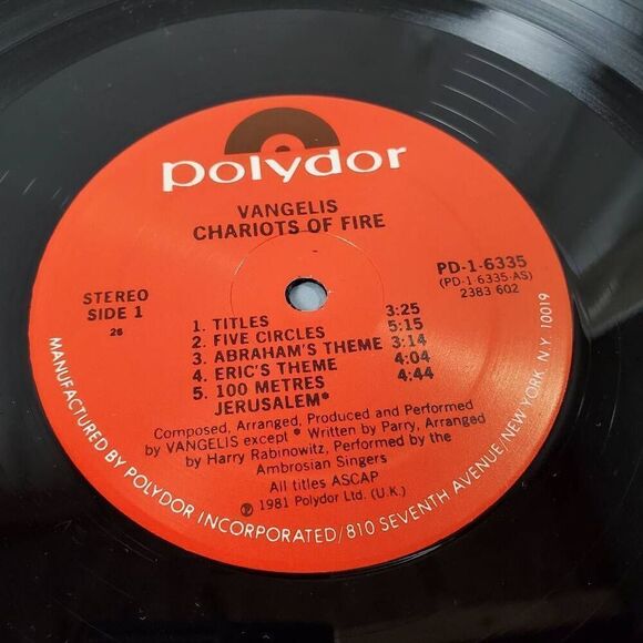 Vintage Vangelis Chariots of Fire Soundtrack LP Vinyl Record Album (1981) - Picture 4 of 5